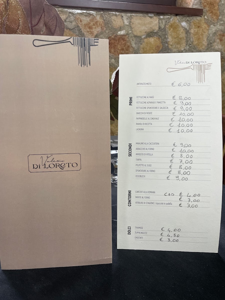 Menu Ristorante Pizzeria Valerio Di Loreto-1